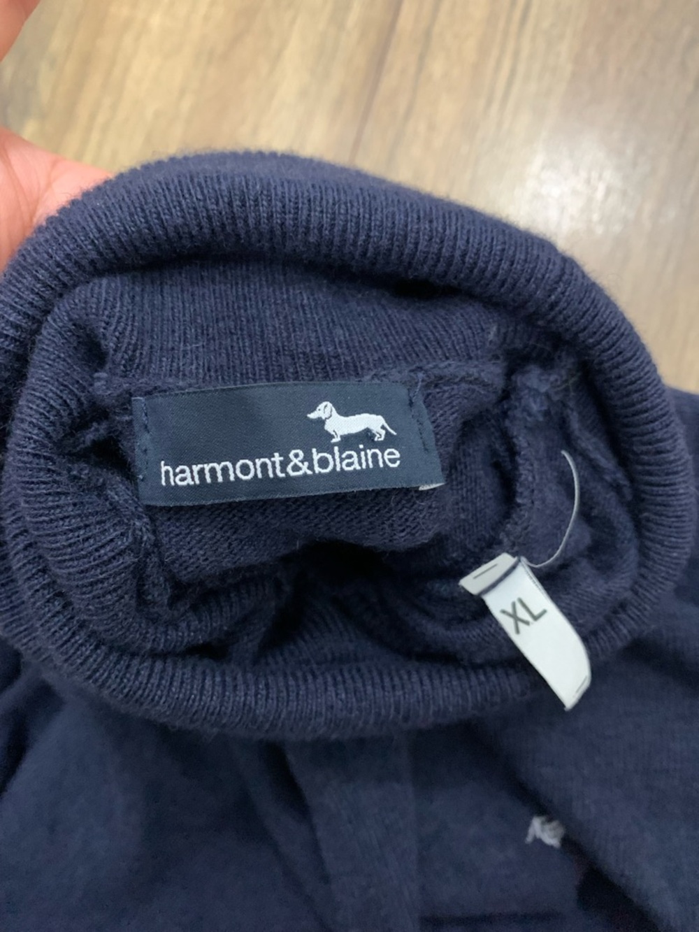 Harmont & Blaine Navy Turtleneck Sweater with Logo size XL - Picture 5 of 8